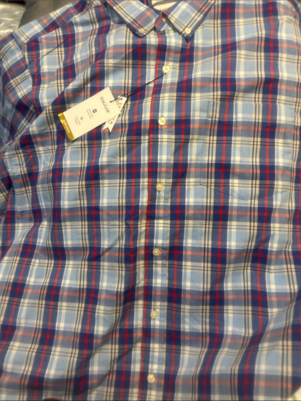 NWT Sz 3x plaid shirt by haggar